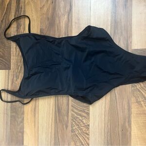 Sleek Black Women's One-Piece Swimsuit